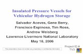 Insulated Pressure Vessels for Vehicular Hydrogen Storage