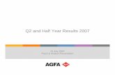 Q2 and Half Year Results 2007 - Agfa-Gevaert