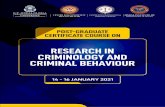 RESEARCH IN CRIMINOLOGY AND CRIMINAL BEHAVIOUR