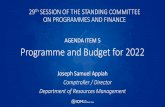 PowerPoint - Programme and Budget for 2022