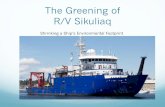 The Greening of R/V Sikuliaq