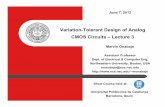Lecture 3 - Variation-Tolerant Design of Analog CMOS ...