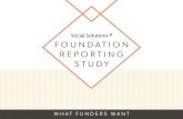 FOUNDATION REPORTING STUDY - Social Solutions