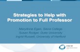 Strategies to Help with Promotion to Full Professor