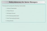 Policy Advocacy for Senior Managers