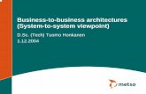 Business-to-business architectures (System-to-system ...