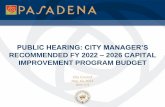 PUBLIC HEARING: CITY MANAGER’S