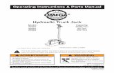 Operating Instructions & Parts Manual Hydraulic Truck Jack