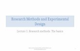 Research Methods and Experimental Design