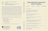 International Journal of China Studies International ...