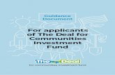 For applicants of The Deal for Communities Investment Fund