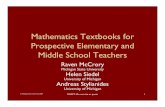 Mathematics Textbooks for Prospective Elementary and ...