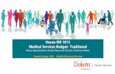 House Bill 1012 Medical Services Budget- Traditional