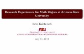 Research Experiences for Math Majors at Arizona State ...