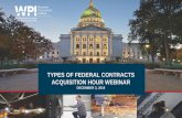 TYPES OF FEDERAL CONTRACTS ACQUISITION HOUR WEBINAR
