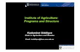 Institute ofAgriculture: Programs and Structure