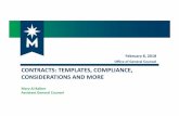 CONTRACTS: TEMPLATES, COMPLIANCE, CONSIDERATIONS …