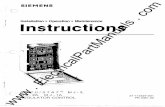 SIEMENS Installation Maintenance Instructions www