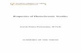 Properties of Photochromic Textiles - TUL