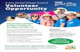 Irvine Global Village Festival Volunteer Opportunity