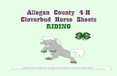 Allegan County 4-H Cloverbud Horse Sheets RIDING