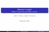 Riemann™s insight - Carleton