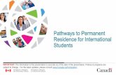 Pathways to Permanent Residence for International Students