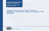 Post-payment audit report for the Office of the Secretary ...