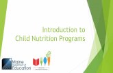 Introduction to Child Nutrition Programs