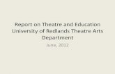 Report on Theatre and Education University of Redlands ...