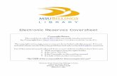 Electronic Reserves Coversheet - MSU Billings