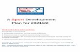 A Sport Development Plan for 2021/22