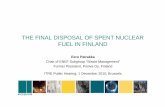 THE FINAL DISPOSAL OF SPENT NUCLEAR FUEL IN FINLAND