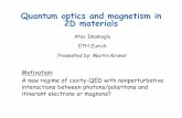 Quantum optics and magnetism in 2D materials