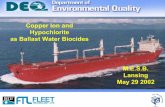 Copper Ion and Hypochlorite as Ballast Water Biocides