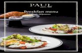 Breakfast menu - PAUL ARABIA