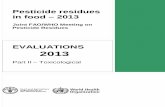 Pesticide residues in food – 2013