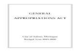 GENERAL APPROPRIATIONS ACT - City of Saline