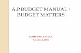 A.P.BUDGET MANUAL / BUDGET MATTERS