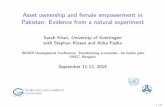 Asset ownership and female empowerment in Pakistan ...