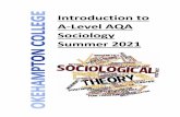 Introduction to A-Level AQA Sociology Summer 2021