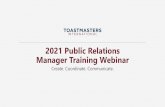 2021 Public Relations Manager Training Webinar