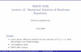 MATH 3795 Lecture 12. Numerical Solution of Nonlinear ...
