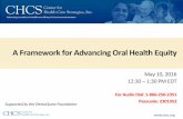 A Framework for Advancing Oral Health Equity
