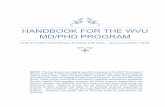 HANDBOOK FOR THE WVU MD/PHD PROGRAM