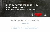 LEADERSHIP IN CLINICAL INFORMATICS