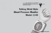 Talking Wrist Style Blood Pressure Monitor Model 1145