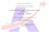 Food & Beverage Concessionaire Services RFP No. 20-08