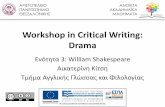Workshop in Critical Writing: Drama