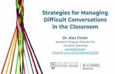 Strategies for Managing Difﬁcult Conversations in the ...